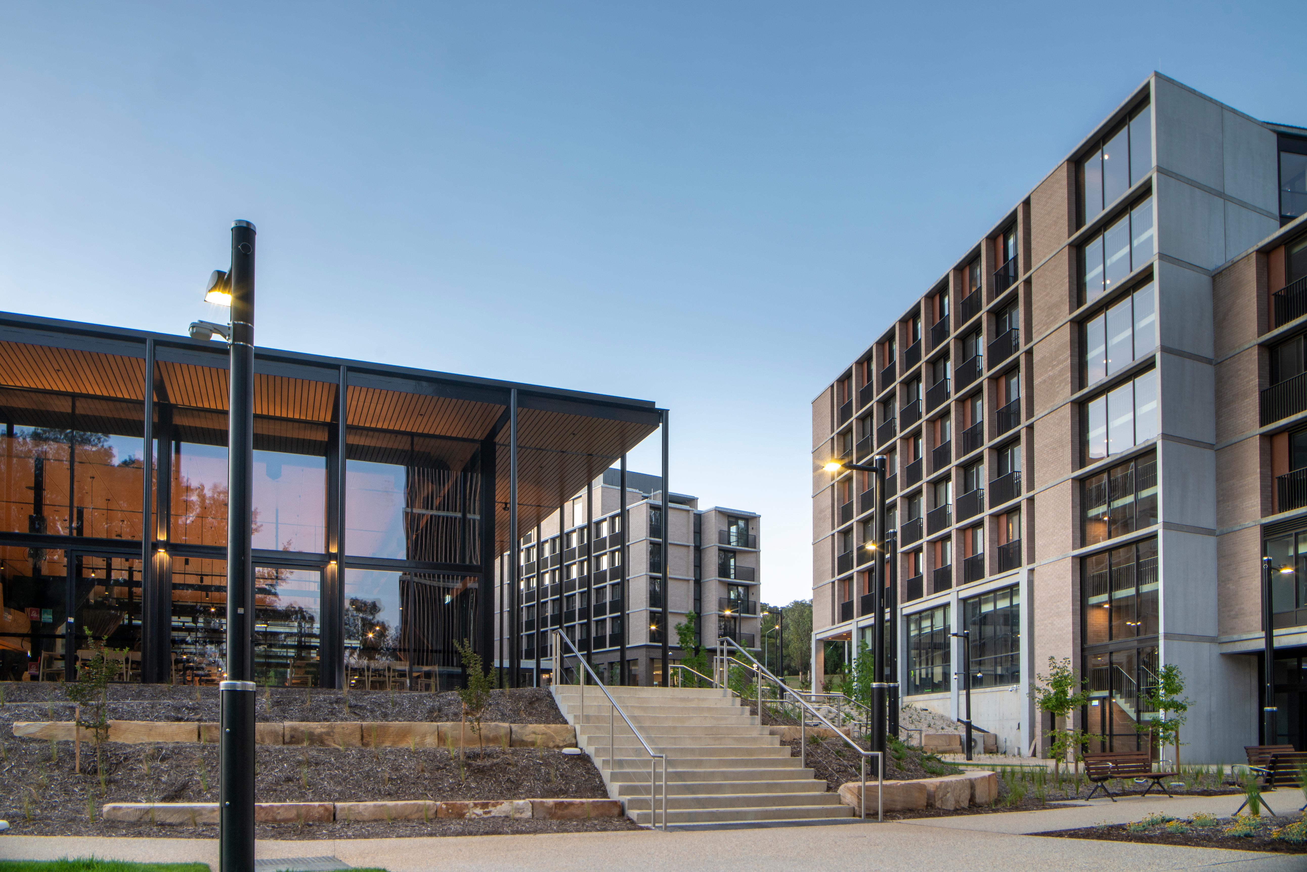 A vibrant photograph featuring Yukeembruk, one of the ANU on campus accommodation