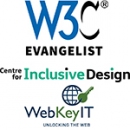 logo of W3c, Inclusive design and WebKeyIT