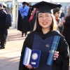 Feiyue Tao shortly after a 25 July 2022 graduation ceremony where she was awarded the Postgraduate Medal for Academic Excellence.